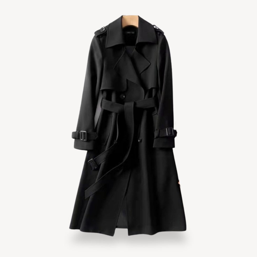 Women's Classic Double-Breasted Belted Trench Coat