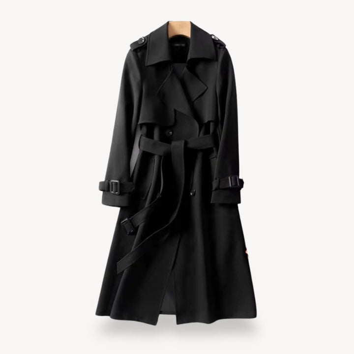 Women's Classic Double-Breasted Belted Trench Coat