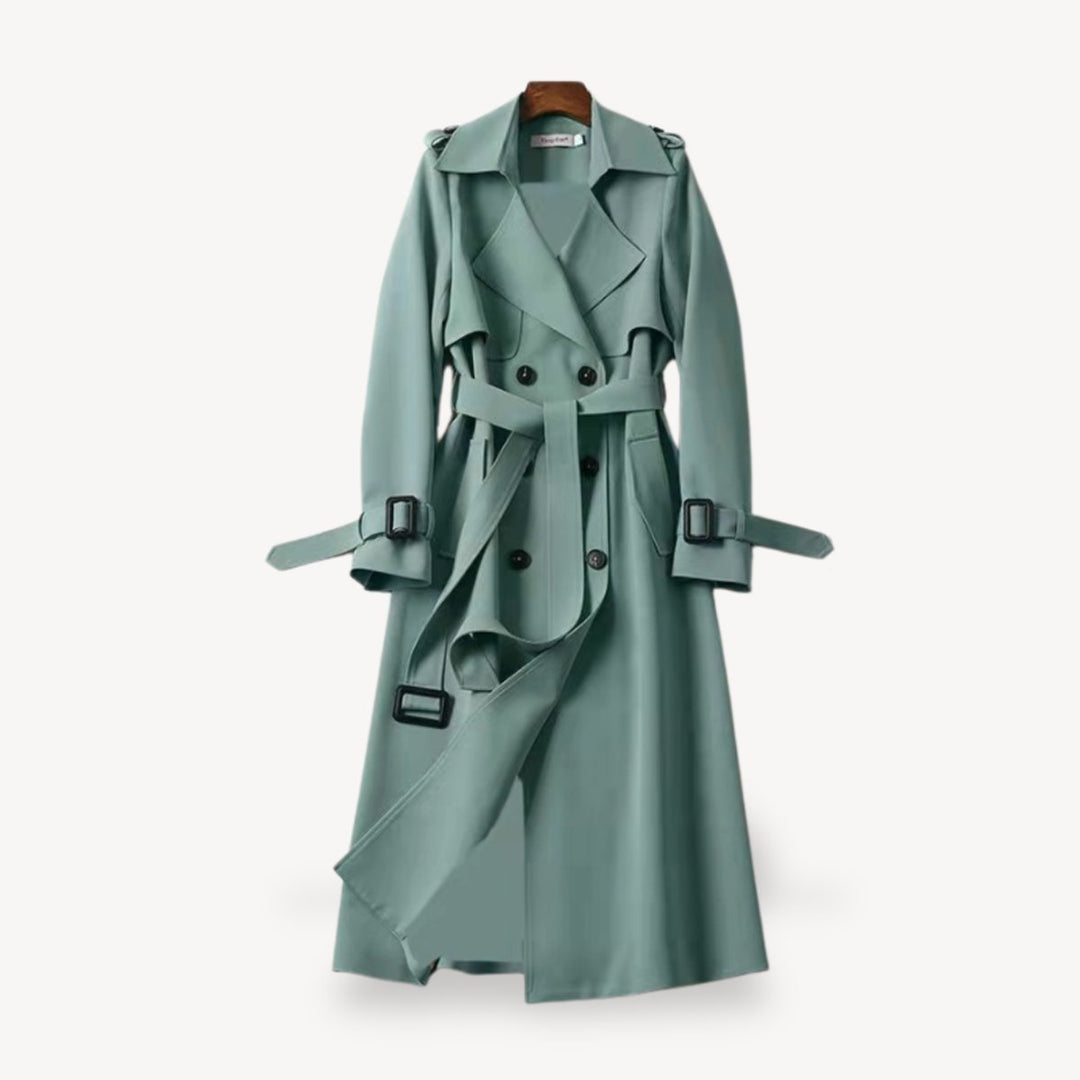 Women's Classic Double-Breasted Belted Trench Coat
