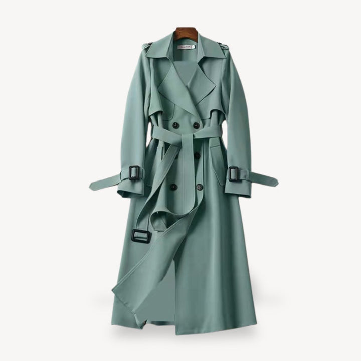 Women's Classic Double-Breasted Belted Trench Coat