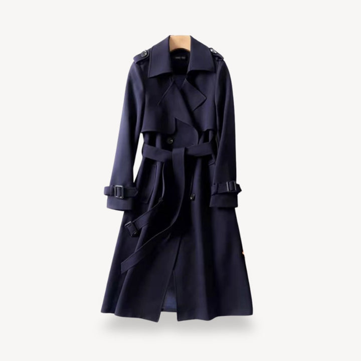 Women's Classic Double-Breasted Belted Trench Coat