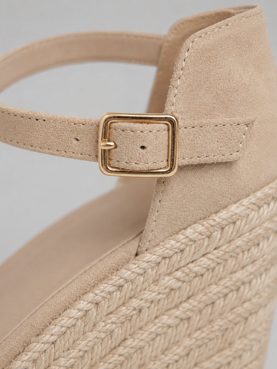Women's Closed Toe Espadrille Wedge Ankle Strap Sandals