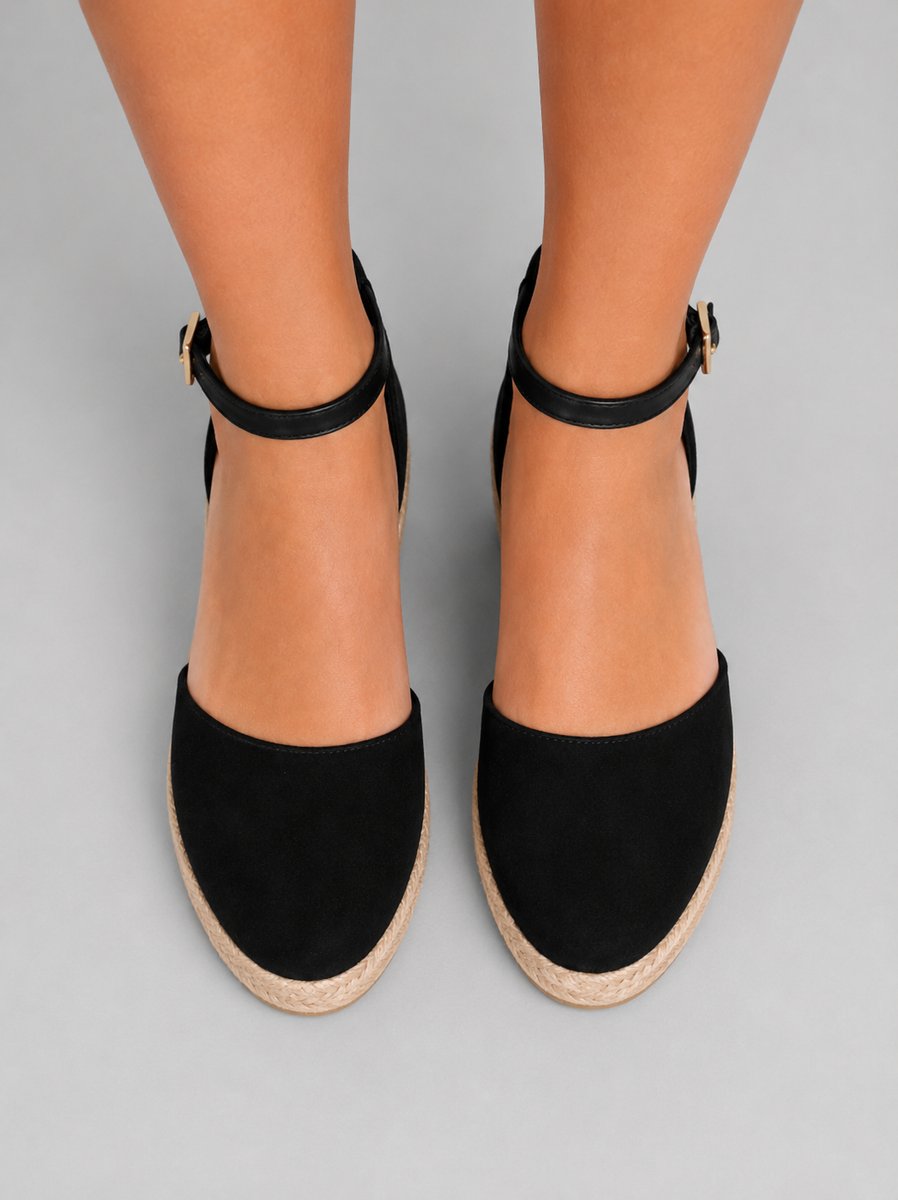 Women's Closed Toe Espadrille Wedge Ankle Strap Sandals