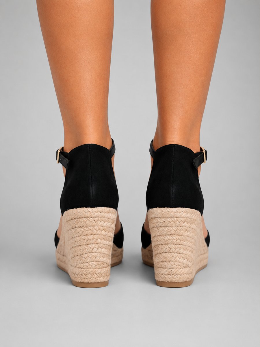 Women's Closed Toe Espadrille Wedge Ankle Strap Sandals