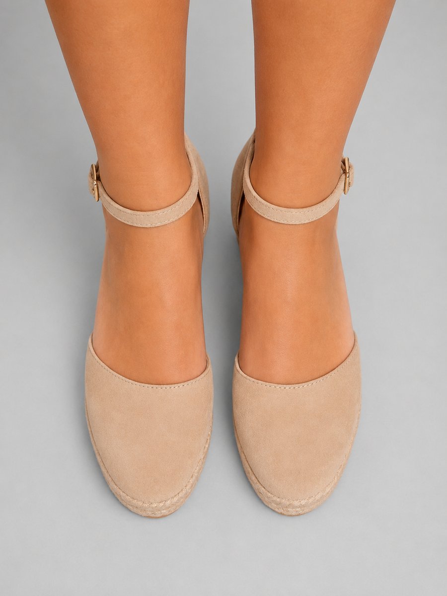 Women's Closed Toe Espadrille Wedge Ankle Strap Sandals