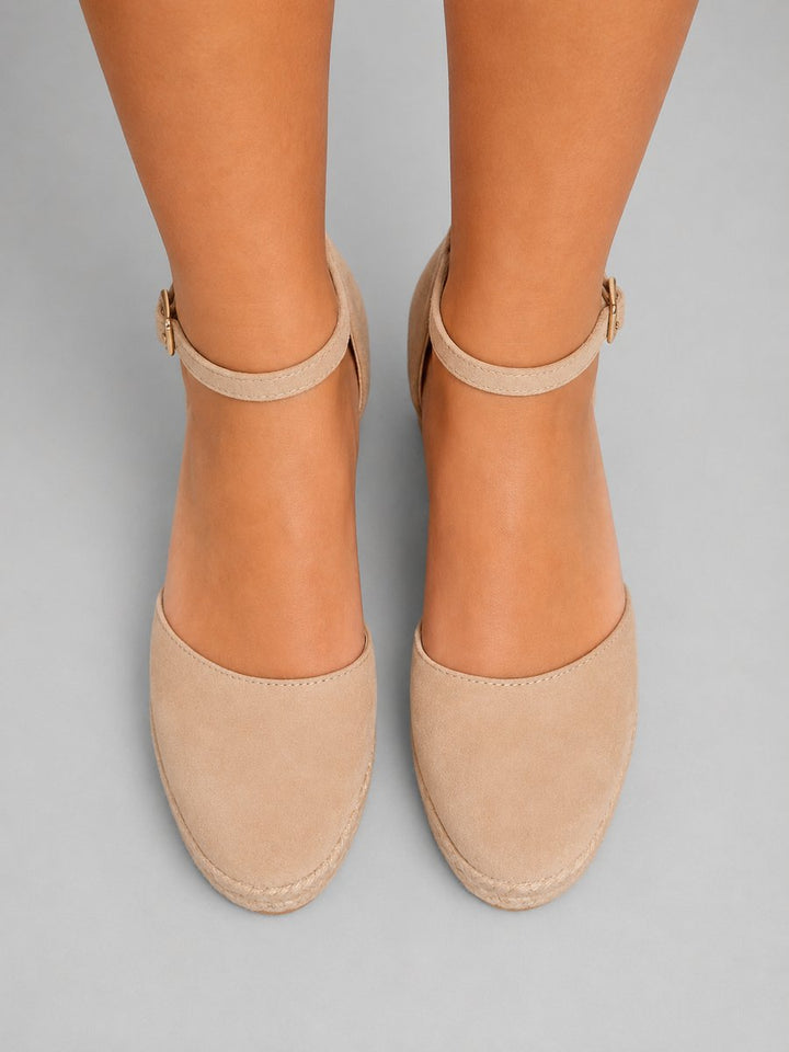 Women's Closed Toe Espadrille Wedge Ankle Strap Sandals