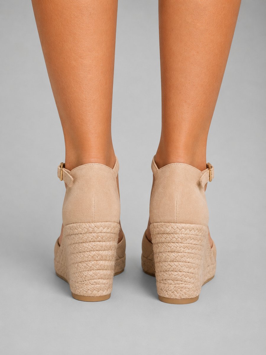 Women's Closed Toe Espadrille Wedge Ankle Strap Sandals