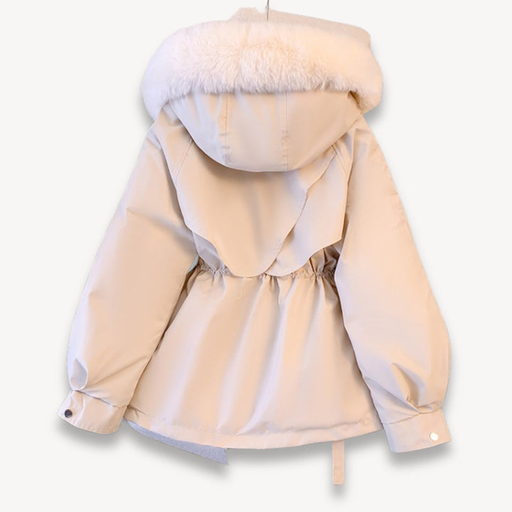Women's Coat Fleece-Lined Faux-Fur Hood Drawstring Parka