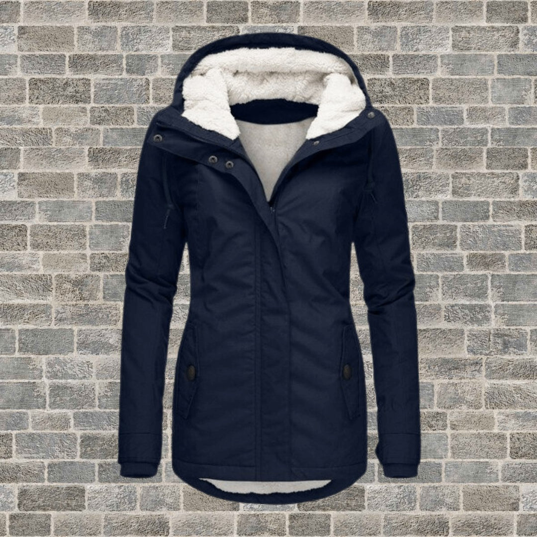 Womens Coat Sherpa-Lined Hooded Long Winter Parka Jacket
