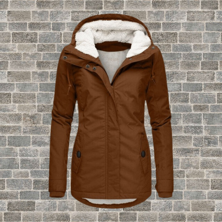 Womens Coat Sherpa-Lined Hooded Long Winter Parka Jacket