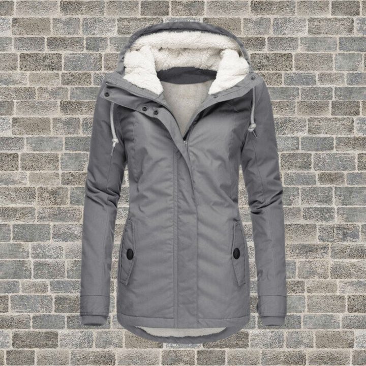 Womens Coat Sherpa-Lined Hooded Long Winter Parka Jacket