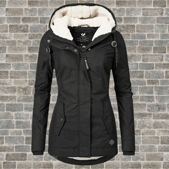 Womens Coat Sherpa-Lined Hooded Long Winter Parka Jacket