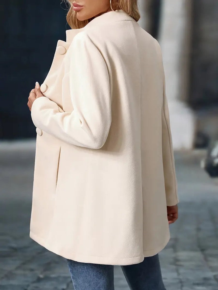 Women's Coat Stand-Collar Button-Front Tailored Blazer Jacket
