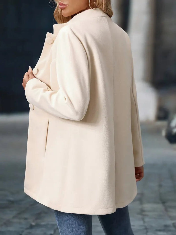 Women's Coat Stand-Collar Button-Front Tailored Blazer Jacket