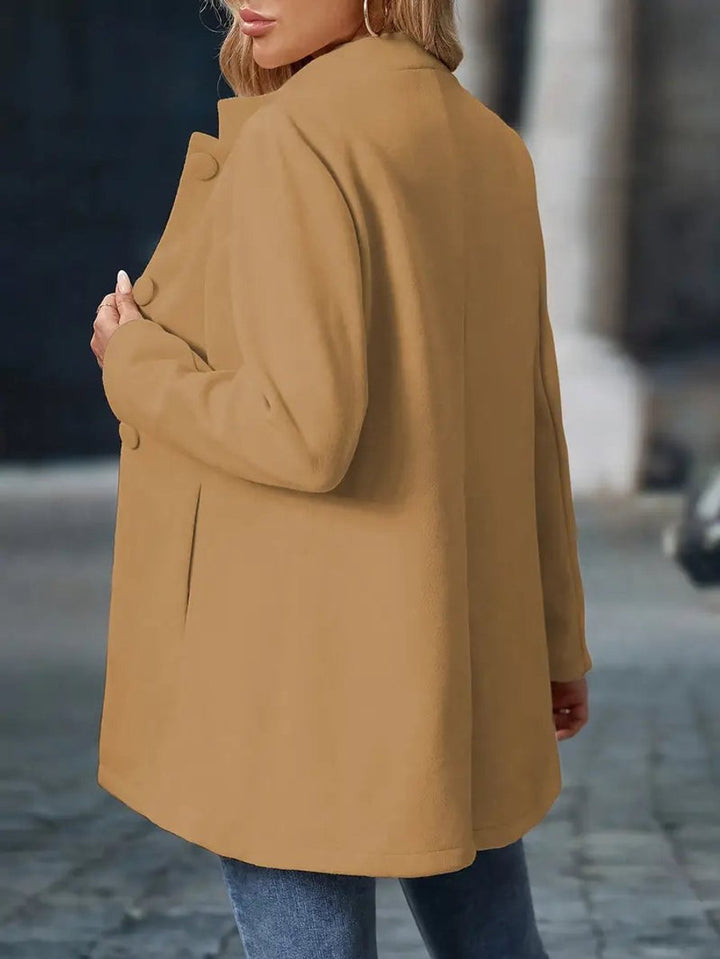 Women's Coat Stand-Collar Button-Front Tailored Blazer Jacket