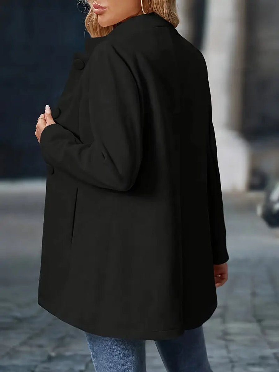 Women's Coat Stand-Collar Button-Front Tailored Blazer Jacket