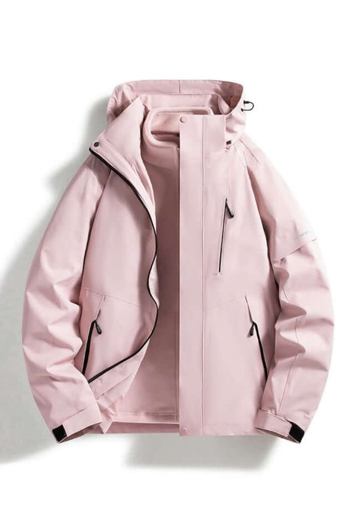 Women's Coat Waterproof Hooded Two-Tone Outdoor Jacket