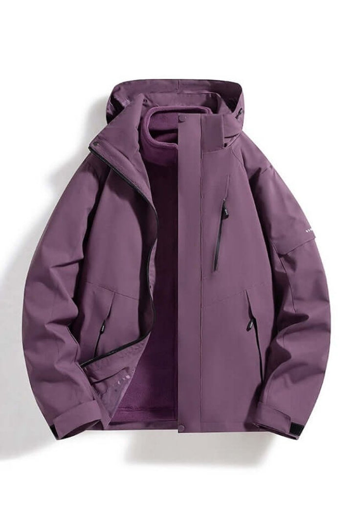 Women's Coat Waterproof Hooded Two-Tone Outdoor Jacket