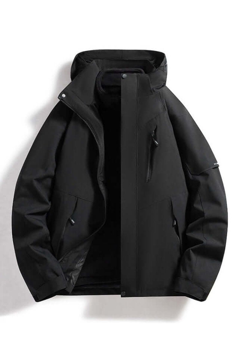 Women's Coat Waterproof Hooded Two-Tone Outdoor Jacket