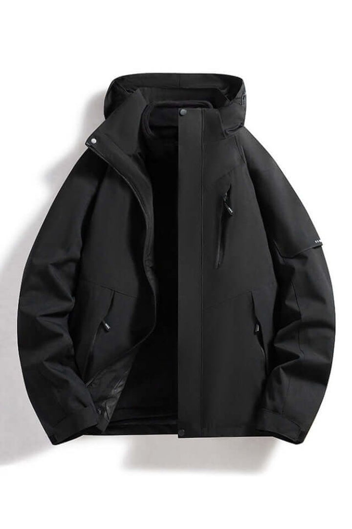 Women's Coat Waterproof Hooded Two-Tone Outdoor Jacket