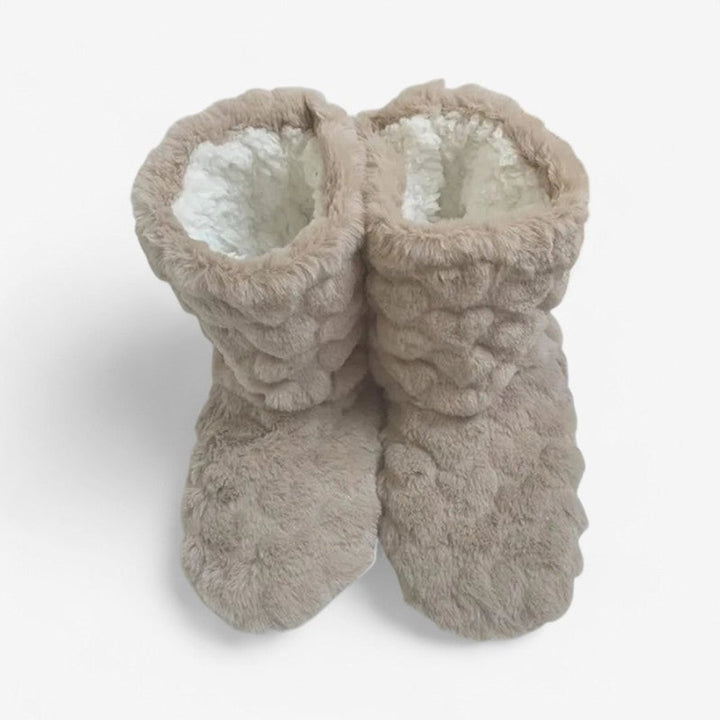Women's Cosy Ankle Boot Slippers Fluffy Slip-On Indoor Booties