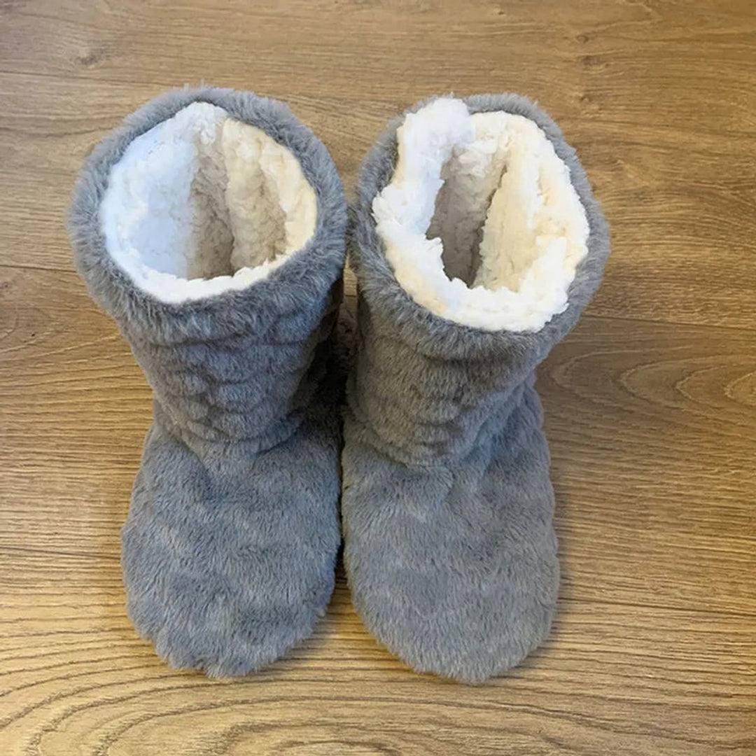 Women's Cosy Ankle Boot Slippers Fluffy Slip-On Indoor Booties
