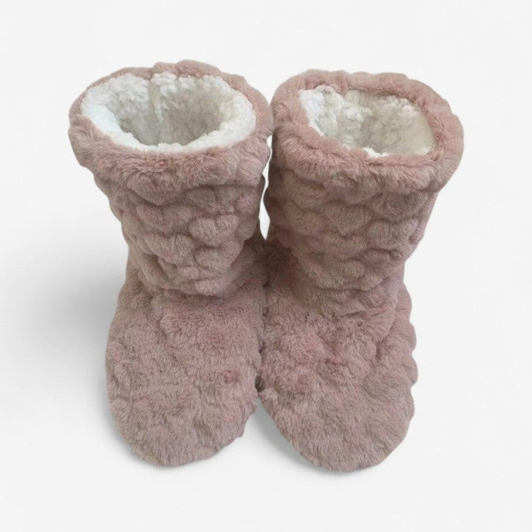 Women's Cosy Ankle Boot Slippers Fluffy Slip-On Indoor Booties