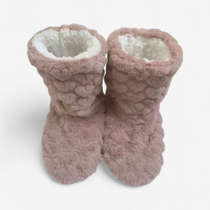 Women's Cosy Ankle Boot Slippers Fluffy Slip-On Indoor Booties