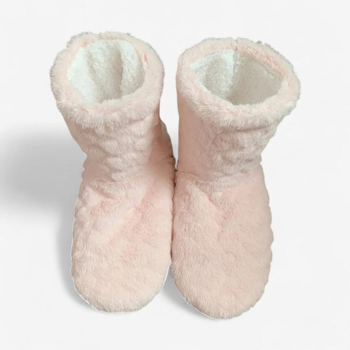 Women's Cosy Ankle Boot Slippers Fluffy Slip-On Indoor Booties