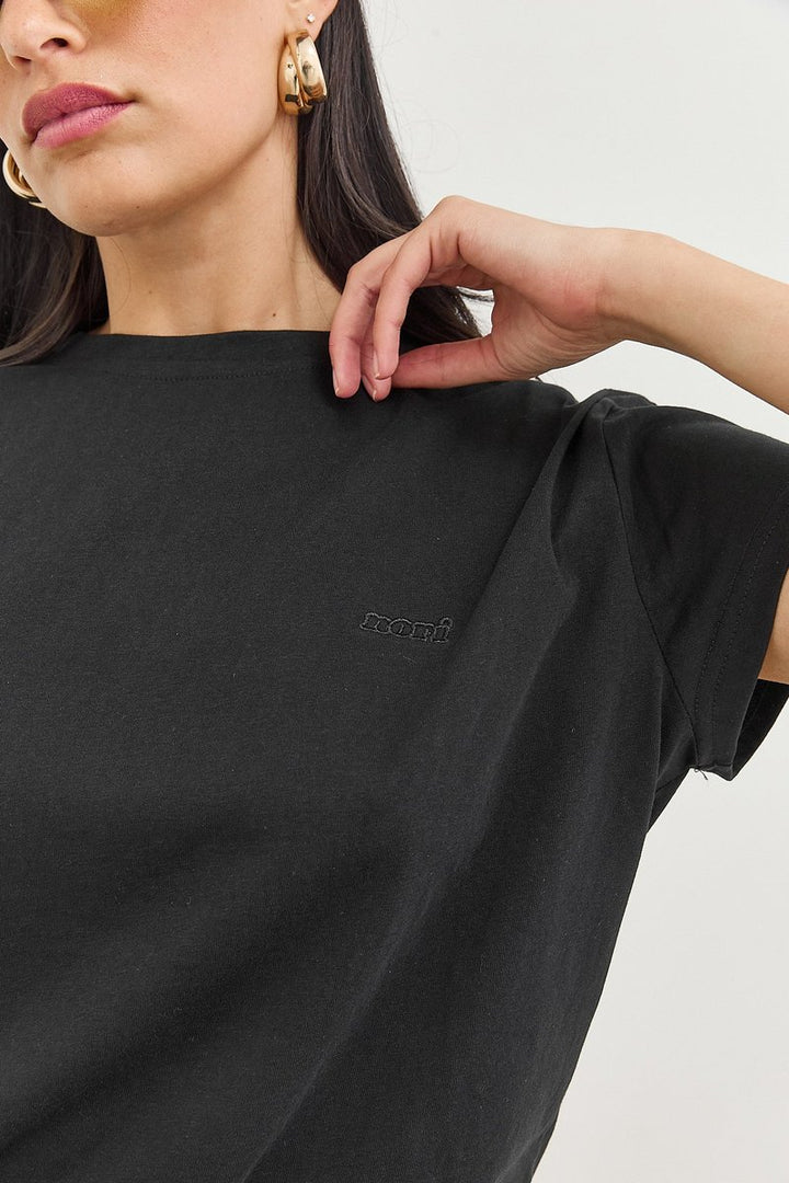 Women's Crew-Neck Short-Sleeve Straight-Cut Cotton Tops