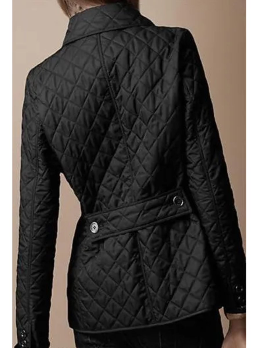 Women's Diamond-Quilted Snap-Button Ladies Puffer Jacket Coat