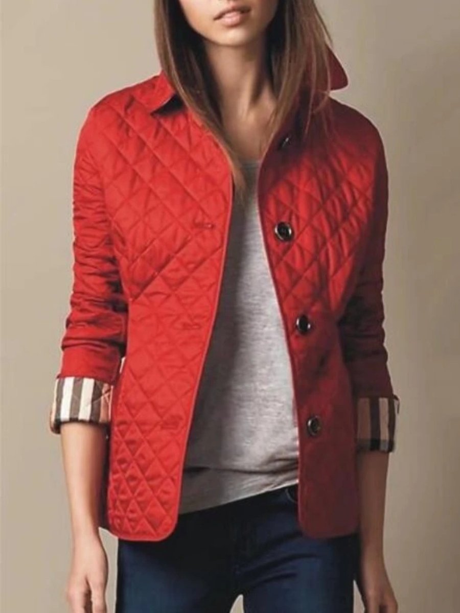 Women's Diamond-Quilted Snap-Button Ladies Puffer Jacket Coat