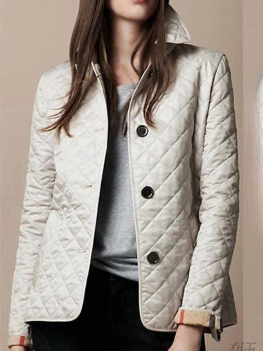Women's Diamond-Quilted Snap-Button Ladies Puffer Jacket Coat