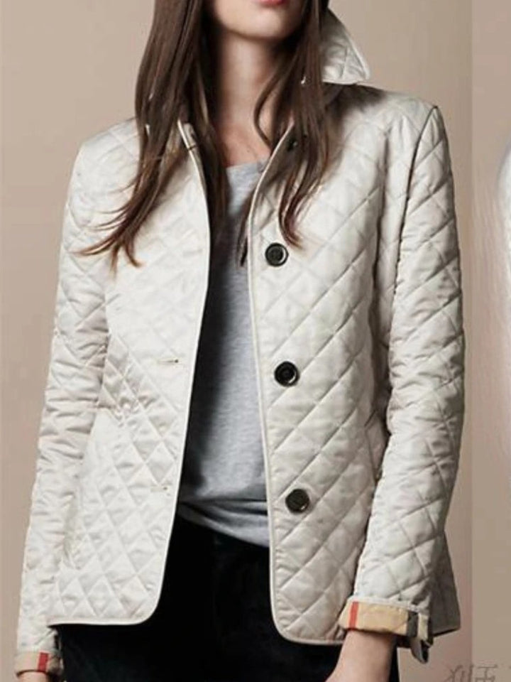 Women's Diamond-Quilted Snap-Button Ladies Puffer Jacket Coat