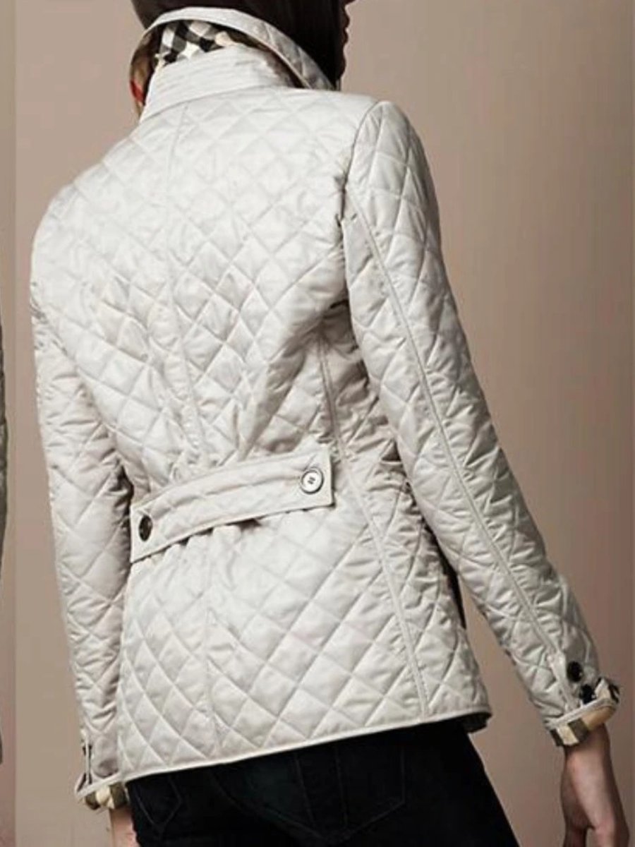 Women's Diamond-Quilted Snap-Button Ladies Puffer Jacket Coat