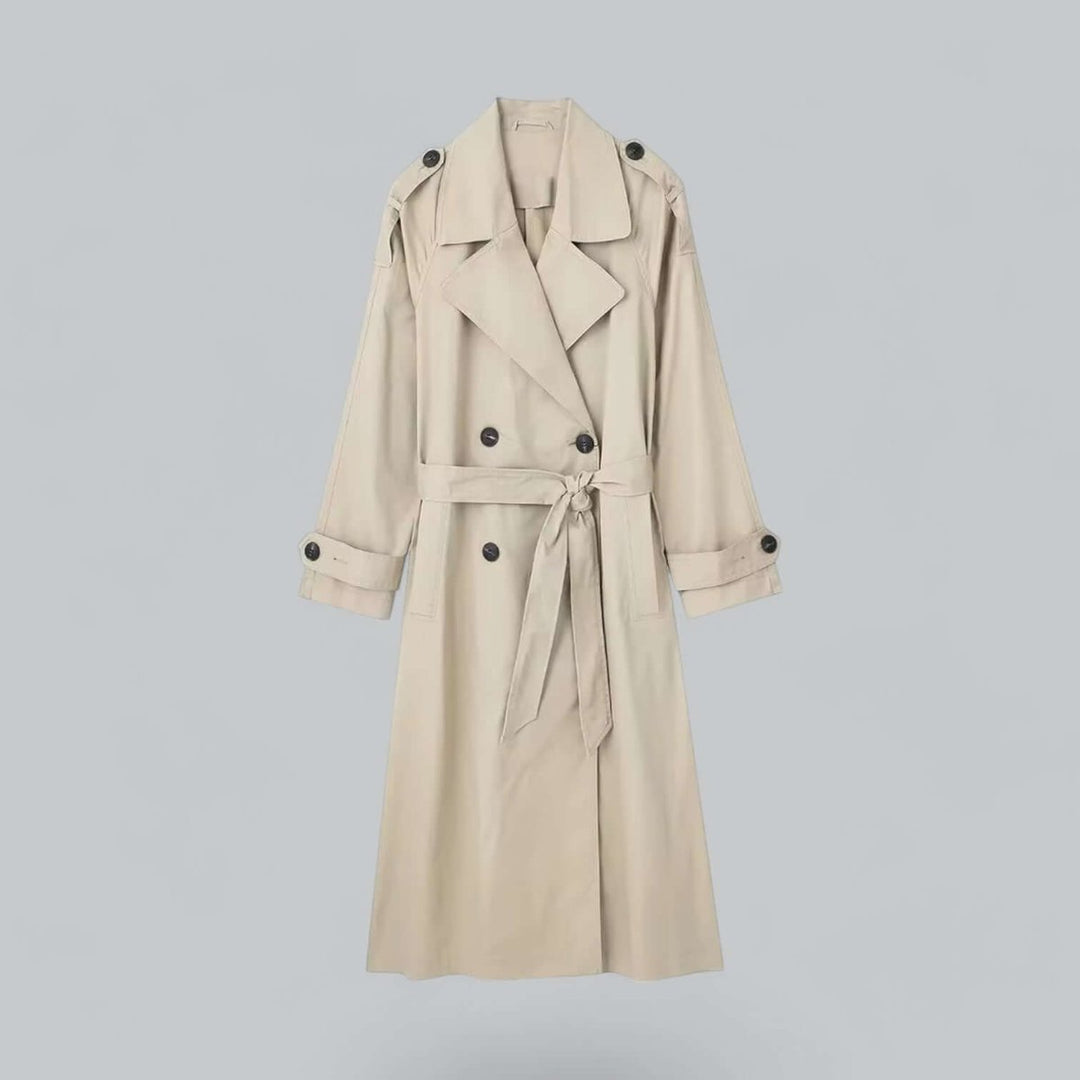 Women's Double-Breasted Belted Longline Trench Coat