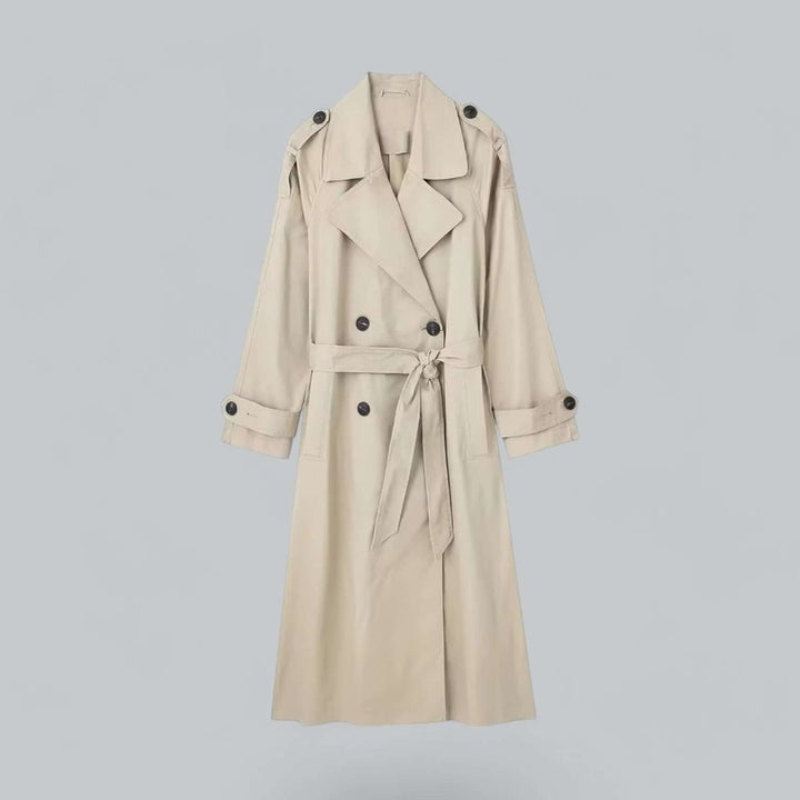Women's Double-Breasted Belted Longline Trench Coat