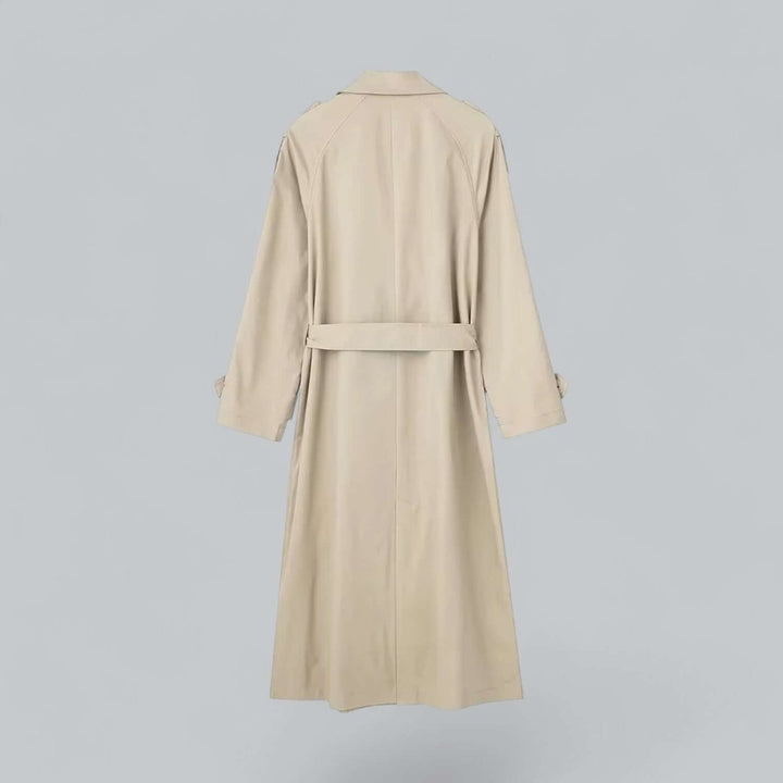 Women's Double-Breasted Belted Longline Trench Coat