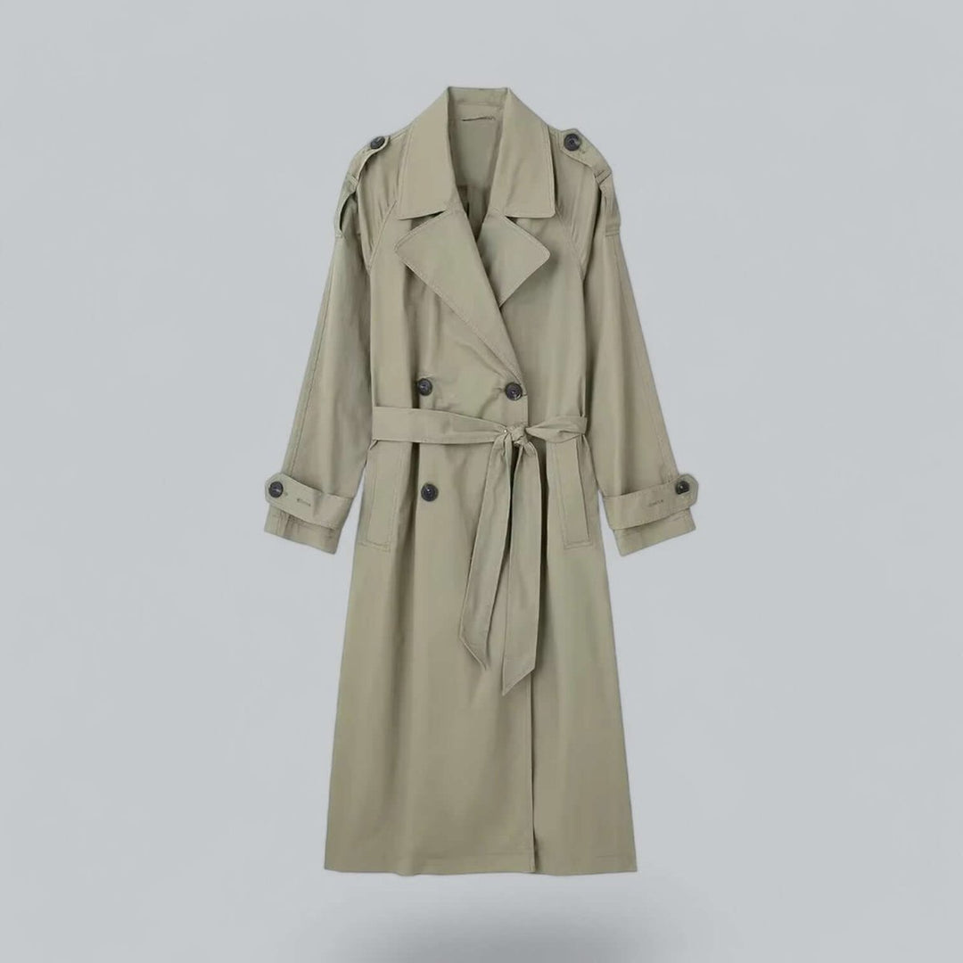 Women's Double-Breasted Belted Longline Trench Coat