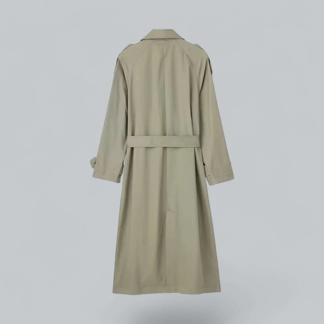 Women's Double-Breasted Belted Longline Trench Coat
