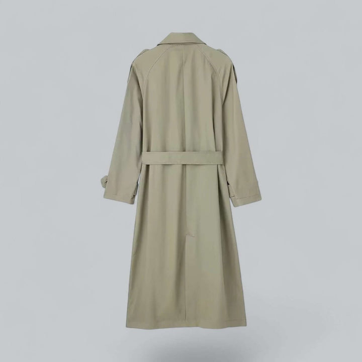 Women's Double-Breasted Belted Longline Trench Coat