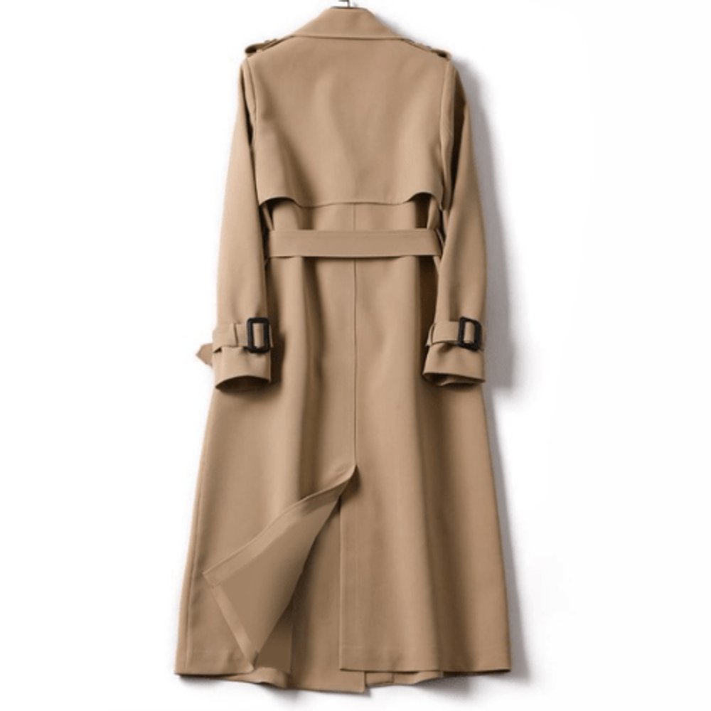 Women's Double-Breasted Belted Midi Trench Coat