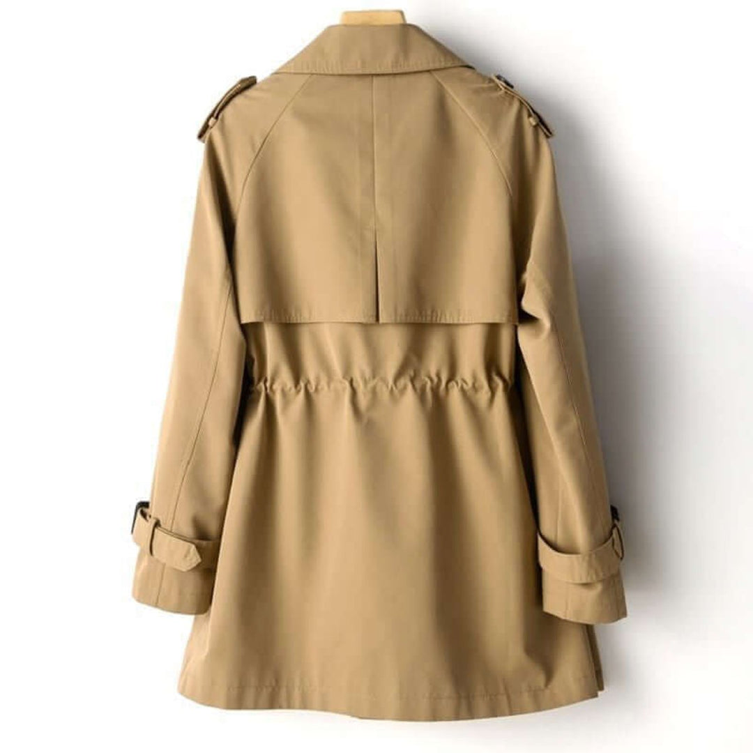 Women's Double-Breasted Tailored Trench Coat Notched Lapel