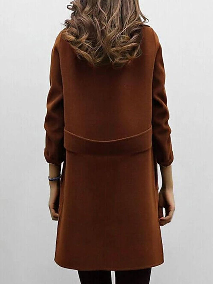 Women's Double-Breasted Wool Coat Long Winter Overcoat