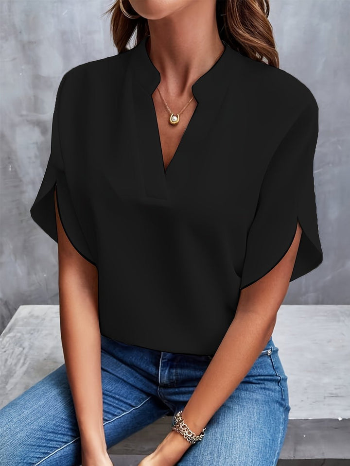 Women's Elegant Relaxed-Fit V-Neck Soft-Drape Blouse