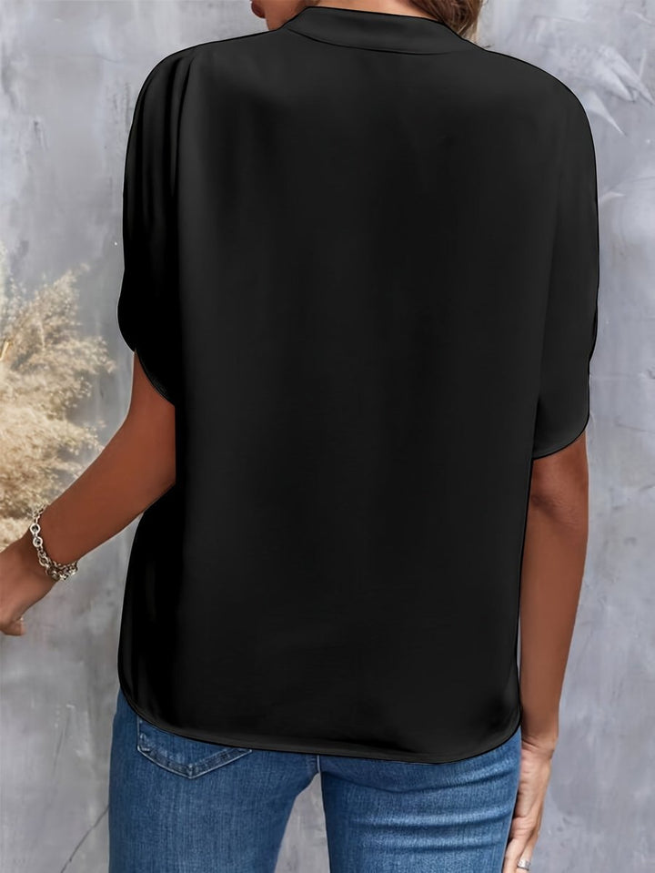 Women's Elegant Relaxed-Fit V-Neck Soft-Drape Blouse