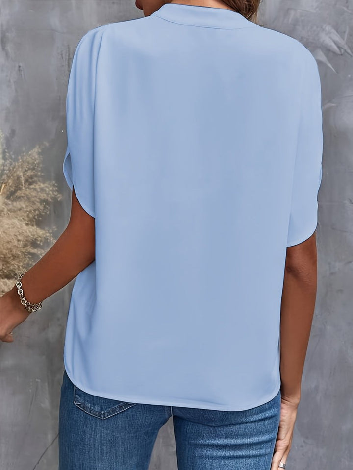 Women's Elegant Relaxed-Fit V-Neck Soft-Drape Blouse