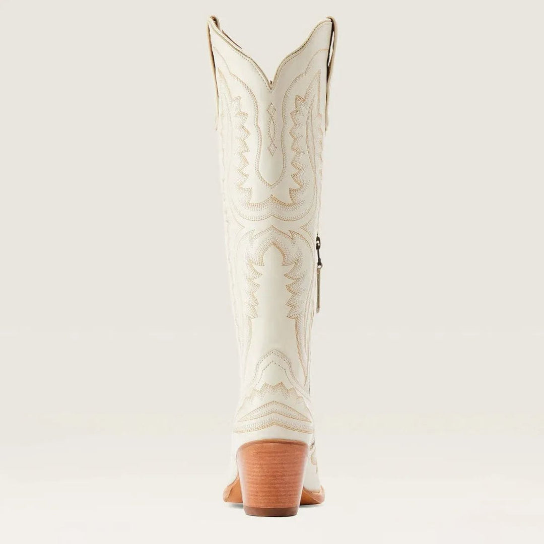 Women's Embroidered Knee-High Heeled Cowboy Boots Pointed Toe