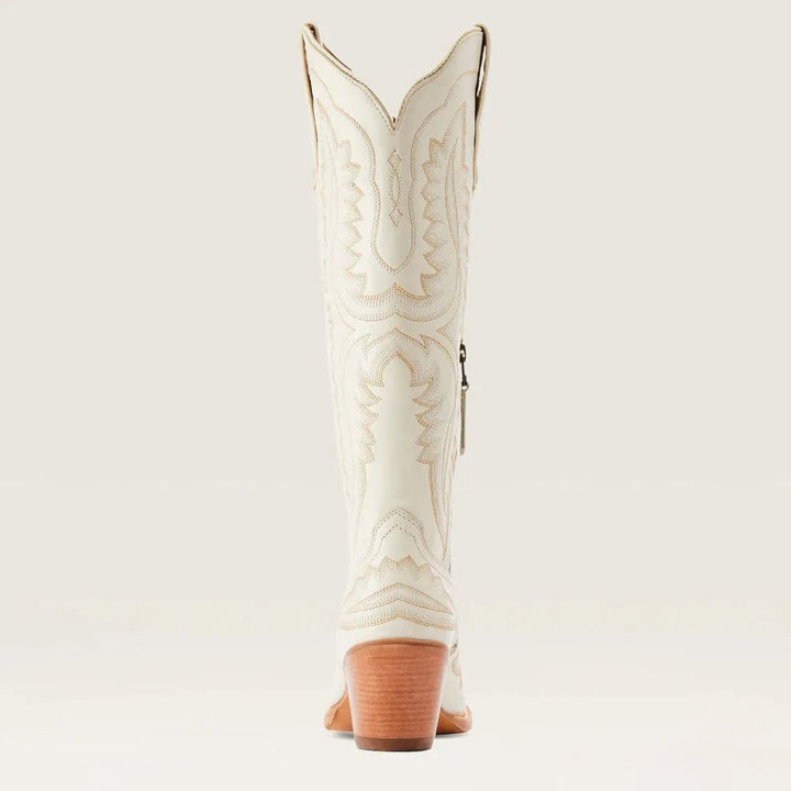 Women's Embroidered Knee-High Heeled Cowboy Boots Pointed Toe
