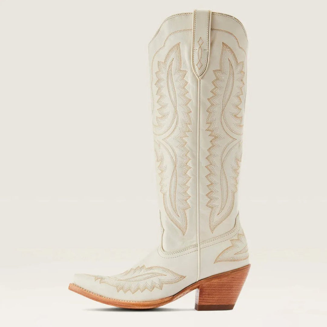 Women's Embroidered Knee-High Heeled Cowboy Boots Pointed Toe